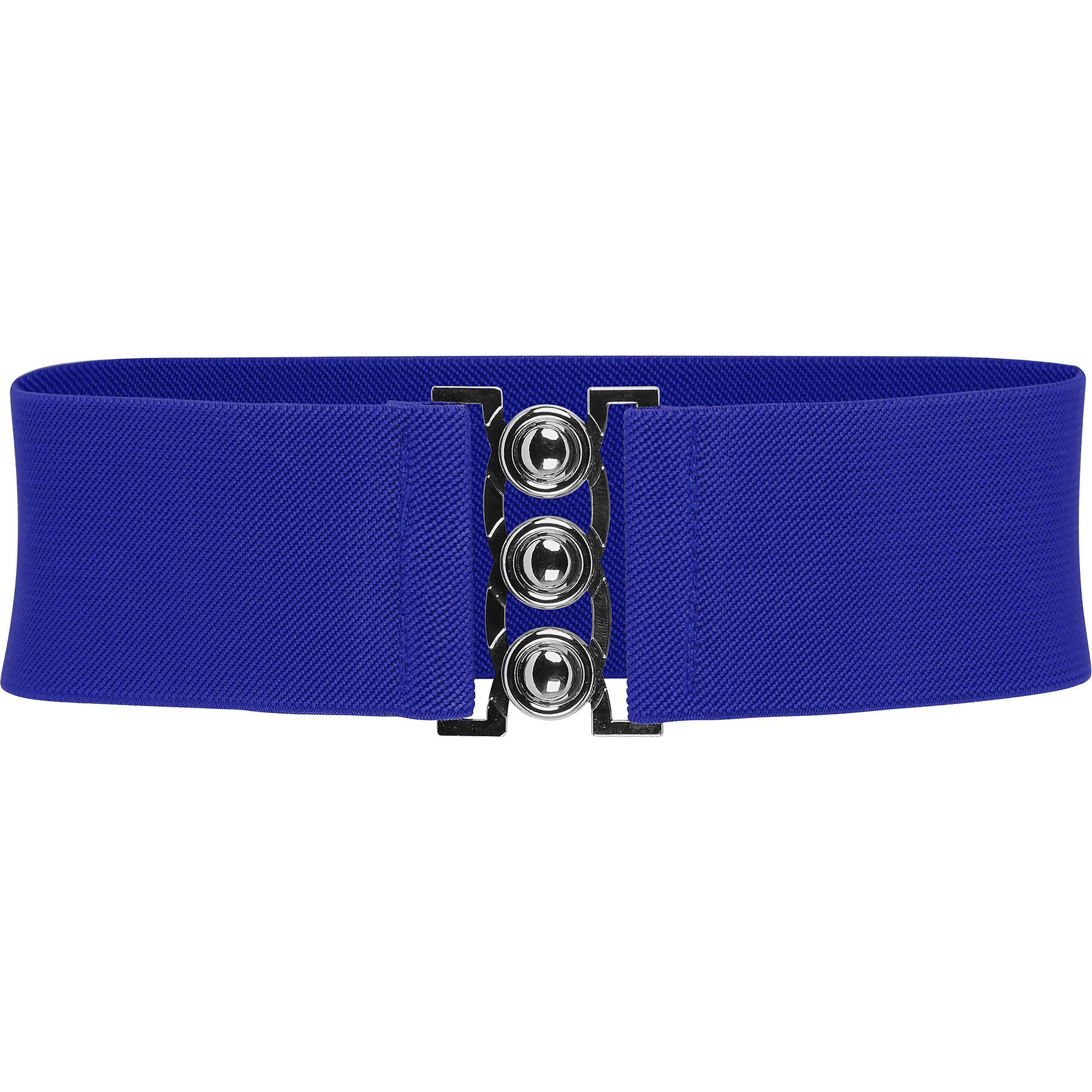 5233 Wide Elastic Waist Cinch Stretch Waistband Retro Clasp Buckle Belt